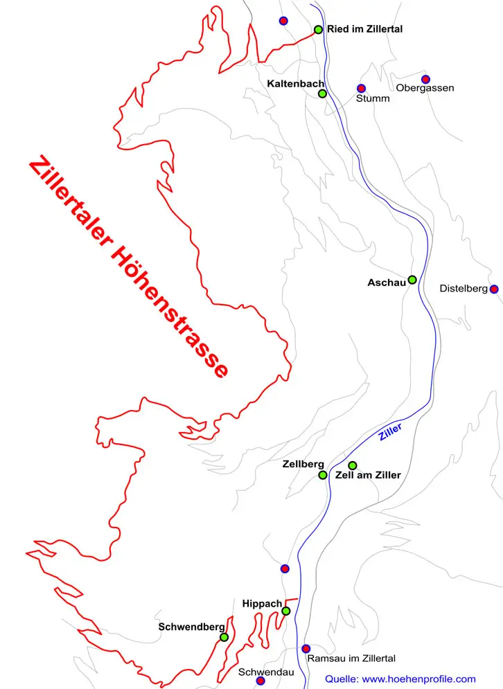 Zillertaler Höhenstrasse Plan